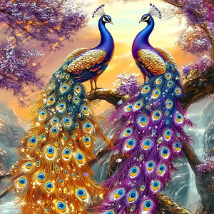 Huacan New Peacock Diamond Painting Animal 5D DIY Embroidery Full Square Round Mosaic Home Decor Craft Kit