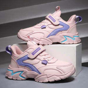 Waterproof Leather Surface Sport Shoes for Boys And Girls Soft Bottom Running Shoes Autumn Winter New Style Childrens Sneakers