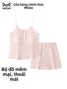 MiiOW | Bộ Đồ Ngủ Nhà Quần Dài Camisole Dây Đệm Modal