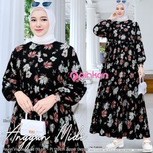 MIDI DRESS BAHAN RAYON ADEM ld 110