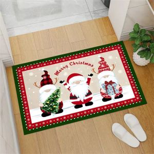 VIKAMA Merry Christmas Gnome Doormat Xmas Dwarf Non Slip Floor Mat For Living Room Bedroom Courtyard Indoor Outdoor Decor