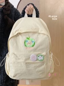 High Aesthetic Value Korean Style Student Backpack Large Capacity Dual Shoulder Bag Simple Campus Design Cute Girl Backpack