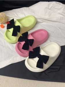 Childrens Thick Bottom Sandals Black Butterfly Knot Princess Style Outdoor Wearable Flat Heel EVA Slip-On Summer Shoes