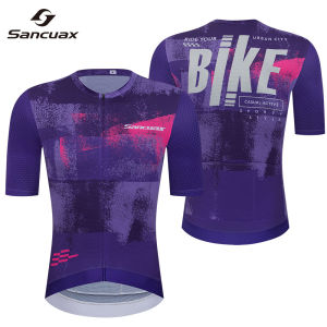 SANCUAX Summer Short Sleeves Cycling Jersey Man Breathable Quick Dry Road Bike Sport Cycling Shirts Mountain Bike Sportswear