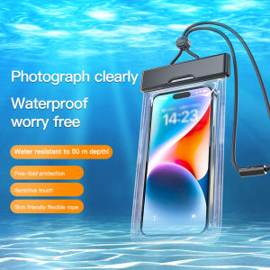 Clear Window Waterproof Phone Pouch - Touchscreen Case for Underwater Photos Swimming Rafting (iPhone Huawei Xiaomi Android