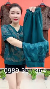 Đồ Bộ Trung Niên Cao Cấp Chất Ren Lụa Thời Trang Nữ Mùa Hè có bigsize từ 45-75kg ( có ảnh thật ) BL13