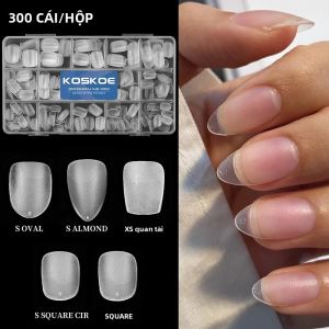 300 Chiếc Móng Tay Giả Acrylic Pháp Siêu Ngắn Mờ Phủ Kín Dạng Nhấn Hình Hạnh Nhân Dùng Cho Trang Trí Móng Tay Dụng Cụ Làm Móng