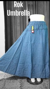 Rok Payung Jeans wanita//rok payung jeans//rok payung//rok jeans panjang