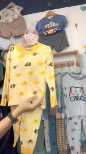 FULLSIZE(7-30kg)Bộ Thun Lạnh Dài Tay Hàng Chuẩn Dể Thương Cho Bé Gái Bé Trai Đủ Màu