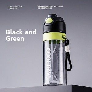 Kitty Cat Large Capacity Spraying Water Cup Girls Straw Cup Crossbody Strap Sprinkler Water Pot Simple Ins Style Sports Trend