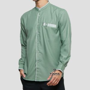 BAJU KOKO DEWASA MODEL TERBARU LENGAN PANJANG KEMEJA KOKO PRIA MUSLIM SAGE PUTIH ABU HITAM TOYOBO