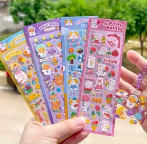 สติ๊กเกอร์ แวววาว เเบบสุ่มลาย 1 ชิ้น สติกเกอร์ ไดคัท สติ๊กเกอร์ตกแต่ง กล่องใส่ปากกา เคสโทรศัพท์