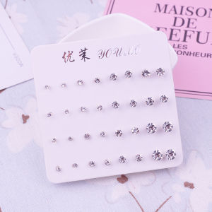 Super Shiny Plastic Diamond Stud Earrings Womens Small Water Diamond Ear Cuff Allergy Free New 2023 Fashion Jewelry