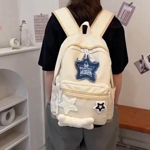 ready Tas Y2K wanita tas bahu bintang retro as bahu bentrokan warna kasual gaya perguruan tinggi tas perjalanan siswa berkapasitas tas ransel Sekolah backpack Multifungsi tas Ransel Sekolah bag import korea fashion tas LM25