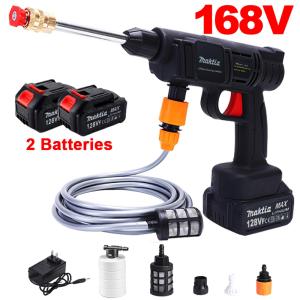 Portable High-Pressure Cleaner with Paper Box/Plastic Box Toolbox Wireless Car Wash Machine Battery 168v High-Power Car Wash Machine Spray Water Gun High-Pressure Cleaner