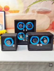 IBBETON Luxury Wood Watch Winder High-End  2 4 6 Slot Automatic Watch Case With Mabuchi Motor Watch Cabinet Ambient Light Clock Storage Box Watch Box