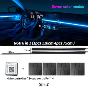 Kalada | 6/10/14/18 in 1 LED Symphony Ambient Lights Car Interior Full Color Streamer RGB Neon Acrylic Strip Decoration Atmosphere Lamp