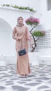 Couple Afia Gamis dan Kemeja Batik Maxi Dress Tulle Mutiara Rok Semi Duyung Gaun Pesta Seragam Kondangan Muslim Dewasa