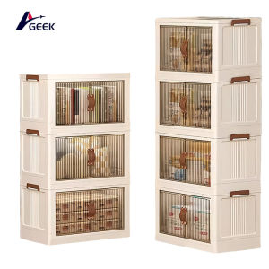 GEEK Foldable storage cabinets no installation required multi-functional storage boxes multi-layer storage cabinets childrens toys snack organization