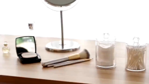 FYBEE Acrylic Cotton Ball and Swab Container Swab Storage Dispenser Make-up Pad Box