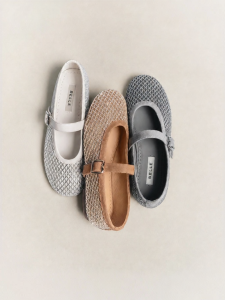 Belle | Glittery Shallow Ballet Flats 38