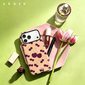 Potdemiel | Vintage Cherry Fruit Seamless Double Layer Hard Shell for iPhone 17 16 15 14 Plus 13 Pro Max Anti-Drop Shockproof PC Case