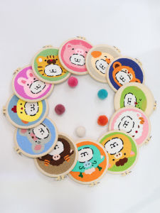 Bộ Đồ Dùng Thủ Công DIY Thêu Đinh Đồ Vật Dệt Bằng Sợi Cotton Hình Chú Chó Búp Bê Hoạt Hình Đồ Chơi Trẻ Em Quà Tặng Mới Cho Người Mới Bắt Đầu