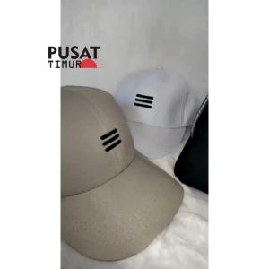 Topi Sport Olahraga Baseball Garis Tiga Kasual | Topi Outdoor | PUSAT TIMUR