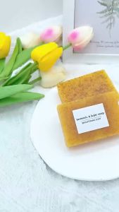 150g LEMON ANTI ACNE SOAP Natural Lemon Granules Turmeric Soap for Body Face Cleansing