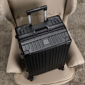 MANLVSHI | Classic Black Password Protected Wheel Travel Suitcase 30 Inch