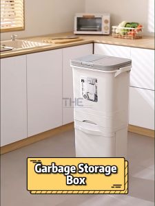THE 42/50L Large Movable Household Sorting Trash Plastic With Wheels Kitchen Recycle Dustbin