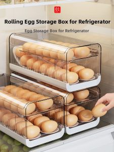 WENKEXIN | Food Grade Egg Storage Box Slide Rolling Easy Access Tilted Tray
