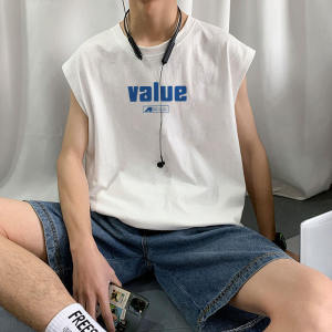 American Style Basketball Vest Mens Summer Sleeveless T-Shirt Running Sport Training Shoulder Pad Large Size Cool Top