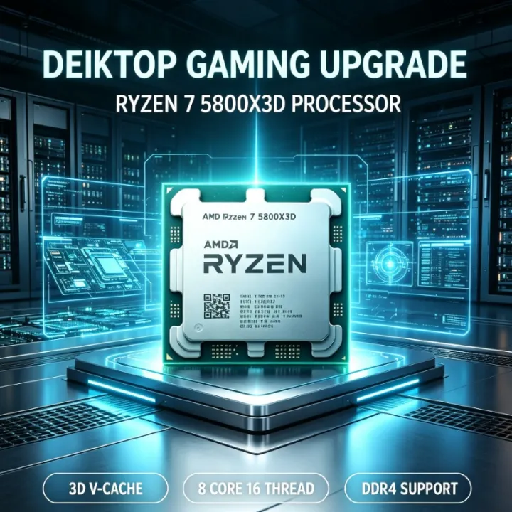 AMD | Ryzen 7 5800X3D AM4 Gaming Desktop Processor To 5GHz 96MB 3D V‑Cache DDR4 105W Tray CPU No Fan Included