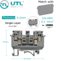 UTL Screw Type Terminal Block End Plate Phoenix Contact Weidmuller UDK4 UKK5-PV UKKB5 DK4QV/35 EK6/35. 