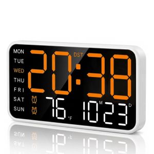 LED Large Screen Digital Clock One Screen To Control Time Temperature Date 5 Levels Of Brightness Adjustment Room Decoration