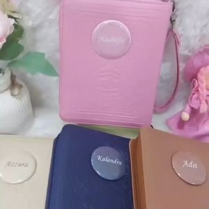 Alquran A6 Custom Nama Resleting Full Emboss Terjemahan Mini Travel 30 Juz