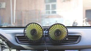 Quạt đôi siêu mát cho ô tô cao cấp xoay 360 độ