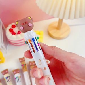 Pena Gel 10 Warna Karakter Bear Pulpen Warna Warni Untuk Sekolah dan Kantor HHG