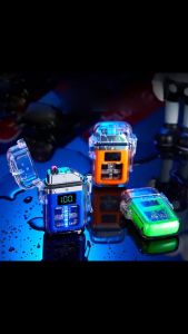 Arc Lighter Transparent Flameless Lighter Visible Power Windproof Waterproof USB Portable Rechargeable Arc Lighter
