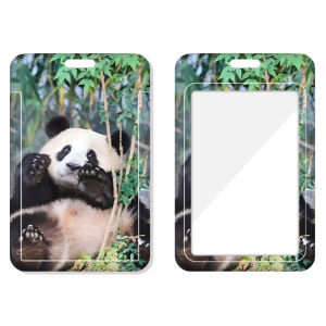 FINSBURY Panda Card Holder Meal Card School Card Bus Pass Student Water Card Certificate Work Permit Badge Certificate Holder School Card Keychain with Lanyard Halterneck Work Card Cartoon Cute Peripheral Boys and Girls