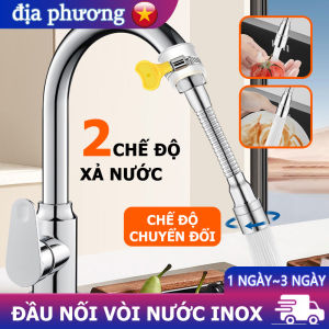 Vòi Nối Dài Bồn Rửa Bát Tăng Áp Xoay 360 Độ Chống Bắn Nước - Đầu Nối Vòi Rửa Chén Đa Năng 2 Chế Độ Phun Inox Đồng Thau Cao Cấp - Tiện Lợi Dễ Lắp Đặt 20cm 30cm 50cm DN15 Ren 21