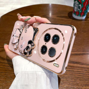 Vivo X200 Silicone Phone Case Full Cover Anti-Fall Soft Female Mini New Model with Mirror Bracket Cute Cartoon Design