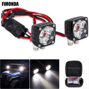 Thanh Đèn LED Siêu Sáng 21x21mm Hình Vuông Gắn Cột A Dành Cho Xe RC Crawler 1/10 1/8 1/6 Axial SCX6 Wraith TRX4 4WD Nâng Cấp Đèn Pha Kim Loại