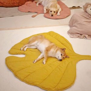 OHMO Large Leaf Design Pet Mat Machine Washable All Season Universal Human Pet Cozy Bed Dog House Cat Nest Sleep Mat