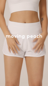 Moving Peach Women Sports Shorts High Waist Adjustable Drawstring Waist Running Fitness Bottom With Back Waist Pocket Gym Running Dance Daily wear APR(new)