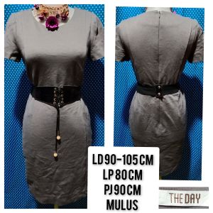 DRESS LENGAN PENDEK BODYCON GREY(THE DAY) 183