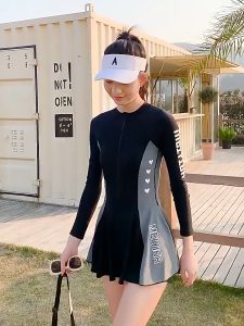 [M - XXL ] Woman black swimsuit skirt women swimming suit one piece swimwear beachwear sport baju renang skirt
