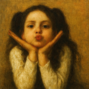 Tranh Nghệ thuật "Cô Bé Đáng Yêu" VIETSMART ART - Sơn dầu 60 x 70cm