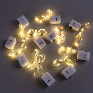 LED Fairy Lights Copper Wire String Lights Battery Powered Warm & Multicolor Mini Garland For Wedding Party Gift Box Decoration
